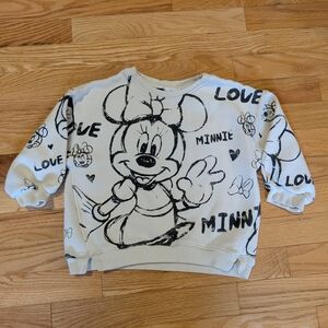 Zara Kids Minnie Mouse Sweatshirt - White and Black